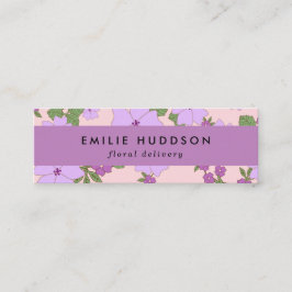 紫色の花、緑、花屋、花屋 スキニー名刺