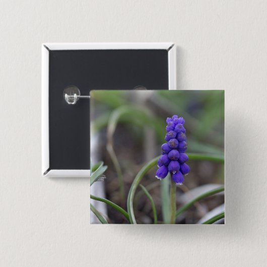 紫色の花 缶バッジ (正面&裏面)