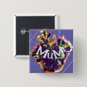 紫色の花 缶バッジ (正面&裏面)