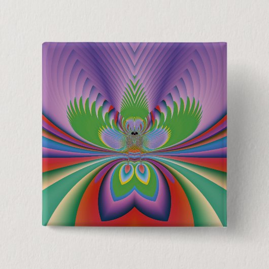 紫色の花 缶バッジ (正面)