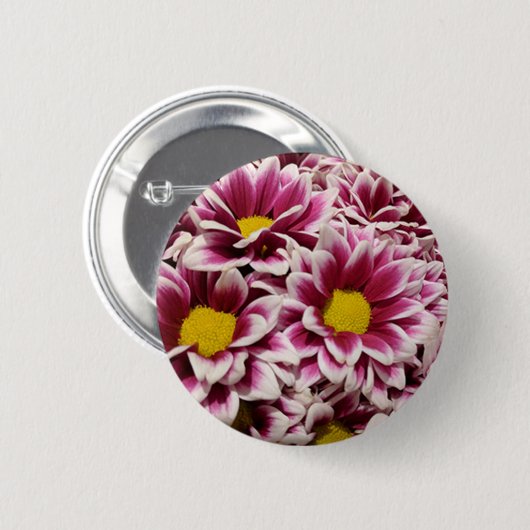 紫色の花 缶バッジ (正面&裏面)