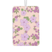 紫色の花、花柄、花柄 カーエアーフレッシュナー (裏面)