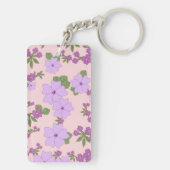 紫色の花、花柄、花柄 キーホルダー (裏面)
