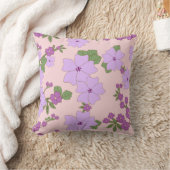 紫色の花、花柄、花柄 クッション (ブランケット)