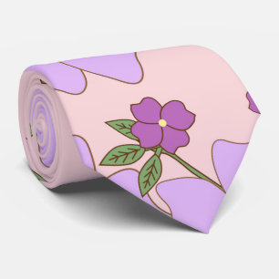 紫色の花、花柄、花柄 ネクタイ