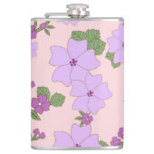 紫色の花、花柄、花柄 フラスク (正面)