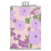 紫色の花、花柄、花柄 フラスク (裏面)