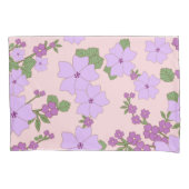 紫色の花、花柄、花柄 枕カバー (正面)