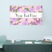 紫色の花、花柄、花柄 横断幕 (トレードショー)