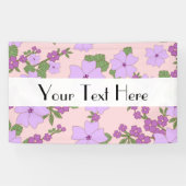 紫色の花、花柄、花柄 横断幕 (横)