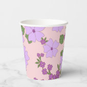 紫色の花、花柄、花柄 紙コップ (裏面)