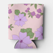 紫色の花、花柄、花柄 缶クーラー (正面)