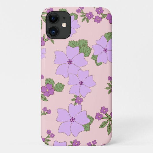 紫色の花、花柄、花柄 Case-Mate iPhoneケース (裏面)