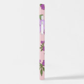 紫色の花、花柄、花柄 iPhoneケース (左側面)