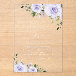 紫色の花,薄紫の花,ぼほ,甘い16 アクリル招待状