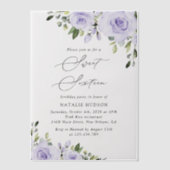 紫色の花，薄紫の花，ぼほ，甘い16 ベラム紙招待状 (正面)