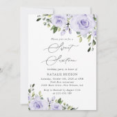 紫色の花，薄紫の花，ぼほ，甘い16 招待状 (正面)