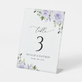 紫色の花、薄紫の花、ぼほ、表の番号 台座サイン (正面)