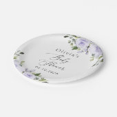 紫色の花，薄紫の花，ぼほ，赤ちゃんシャワー ペーパープレート (アングル)