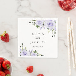 紫色の花、薄紫の花、フローラ スタンダードカクテルナプキン