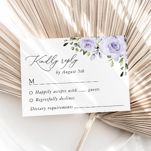 紫色の花、薄紫の花、フローラ 出欠カード