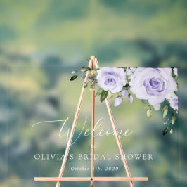 紫色の花、薄紫の花、ブライダルへようこそ アクリルサイン