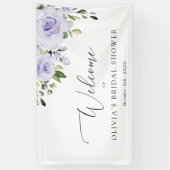 紫色の花、薄紫の花、ブライダルへようこそ 横断幕 (縦)