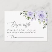 紫色の花，薄紫の花，ボホ，おむつラッフル エンクロージャーカード (正面)