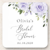 紫色の花，薄紫の花，ボホ，ブライダルシャワー コースター (正面)