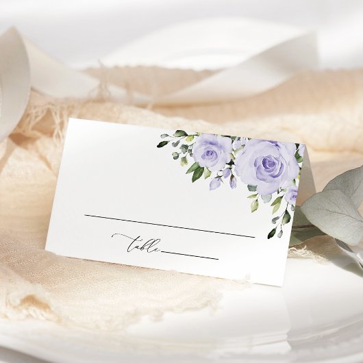 紫色の花，薄紫の花，ボホ，ブライダルシャワー プレイスカード