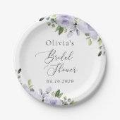 紫色の花,薄紫の花,ボホ,ブライダルシャワー ペーパープレート (正面)