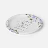 紫色の花,薄紫の花,ボホ,ブライダルシャワー ペーパープレート (アングル)