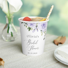 紫色の花,薄紫の花,ボホ,ブライダルシャワー 紙コップ