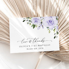 紫色の花,薄紫の花,ボホ,誕生日 サンキューカード