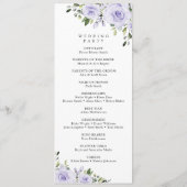 紫色の花，薄紫の花，結婚式 プログラム (裏面)