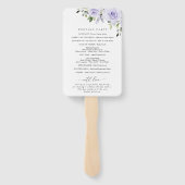 紫色の花，薄紫の花，結婚式 プログラム ハンドファン (裏面)