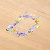 紫色の花、黄色の花、ぼほ、赤ちゃんシャワー アクリル招待状 (レイダウン)