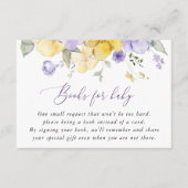 紫色の花、黄色の花、ベビー用の本 エンクロージャーカード (正面)