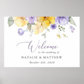 紫色の花、黄色の花、結婚の歓迎 ポスター (正面)