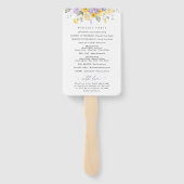 紫色の花、黄色の花、結婚式 プログラム ハンドファン (裏面)