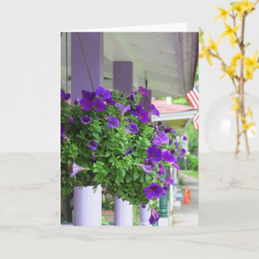 紫色の花 – Martha's Vineヤード カード (黄色い花)