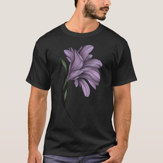 紫色の花 Tシャツ (正面)