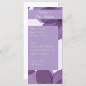 紫色の花Bas Mitzvaパーティーメニュー メニュー (正面/裏面)