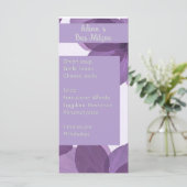 紫色の花Bas Mitzvaパーティーメニュー メニュー (スタンド正面)