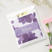 紫色の花Bas Mitzva好意バッグと名前 フェイバーバッグ (封をした状態)