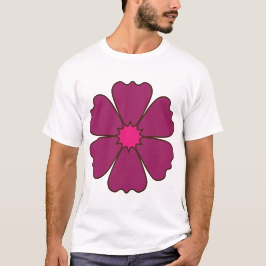 紫色の花Tシャツ Tシャツ (正面)