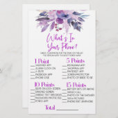 紫色の花What is In Phoneブライダルシャワーゲーム 便箋 (正面/裏面)