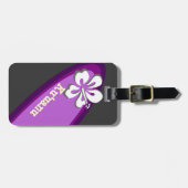 紫色の荷物のバッグのラベル ラゲッジタグ (正面横)