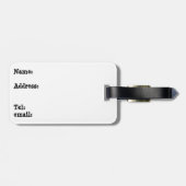 紫色の荷物のバッグのラベル ラゲッジタグ (裏面横)