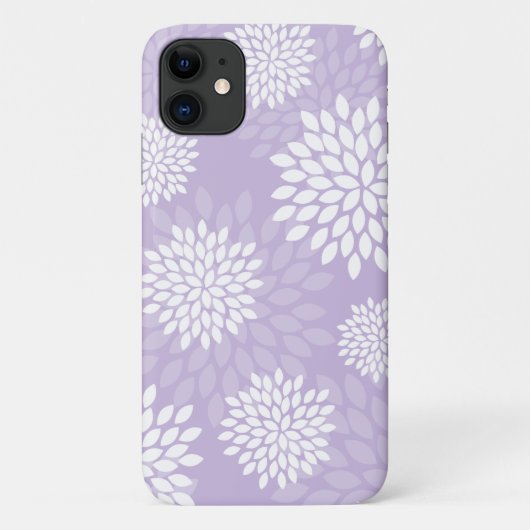 紫色の菊の花柄パターン Case-Mate iPhoneケース (裏面)